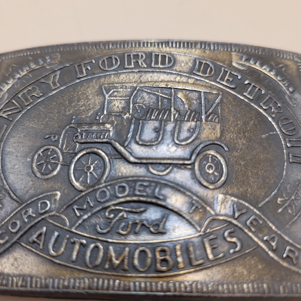 Vintage, Belt Buckle, Henry Ford, Detroit, Record Year, Model T, Ford Automobile - Picture 2 of 4